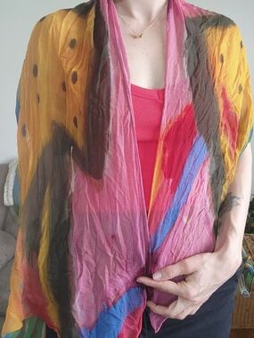 Vintage Colorful Silk Scarf